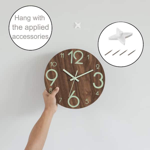 Home Decor Wooden Wall Clock, Clock That Glows On The Ceiling
