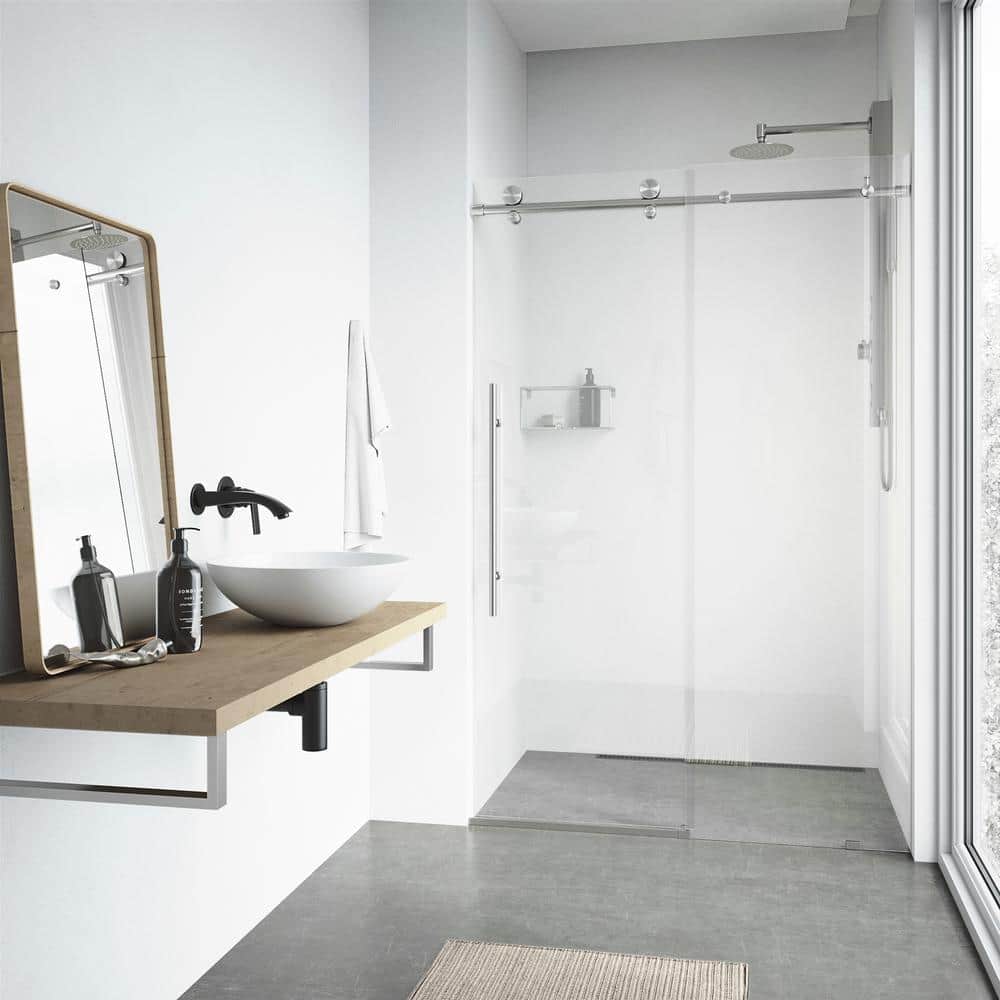 Elan E-Class 44-48" Frameless Sliding Shower Door with Clear Glass
