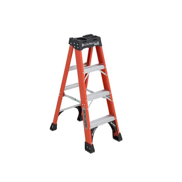 Louisville Ladder 4 ft. Fiberglass Step Ladder with 375 lbs. Load Capacity Type IAA Duty Rating