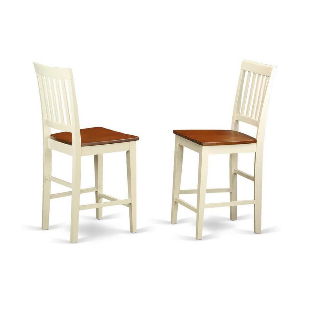 Buttermilk and Cherry Wood Counter Height Pub Set