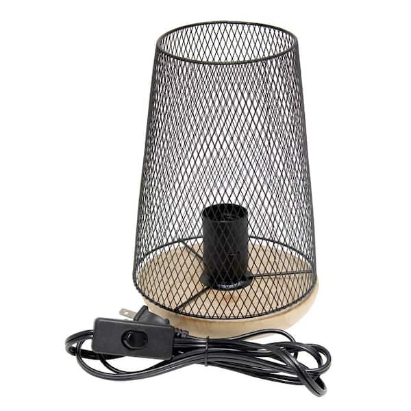 Black Wired Mesh Uplight Table Lamp, Wire Mesh Table Lamp Shade