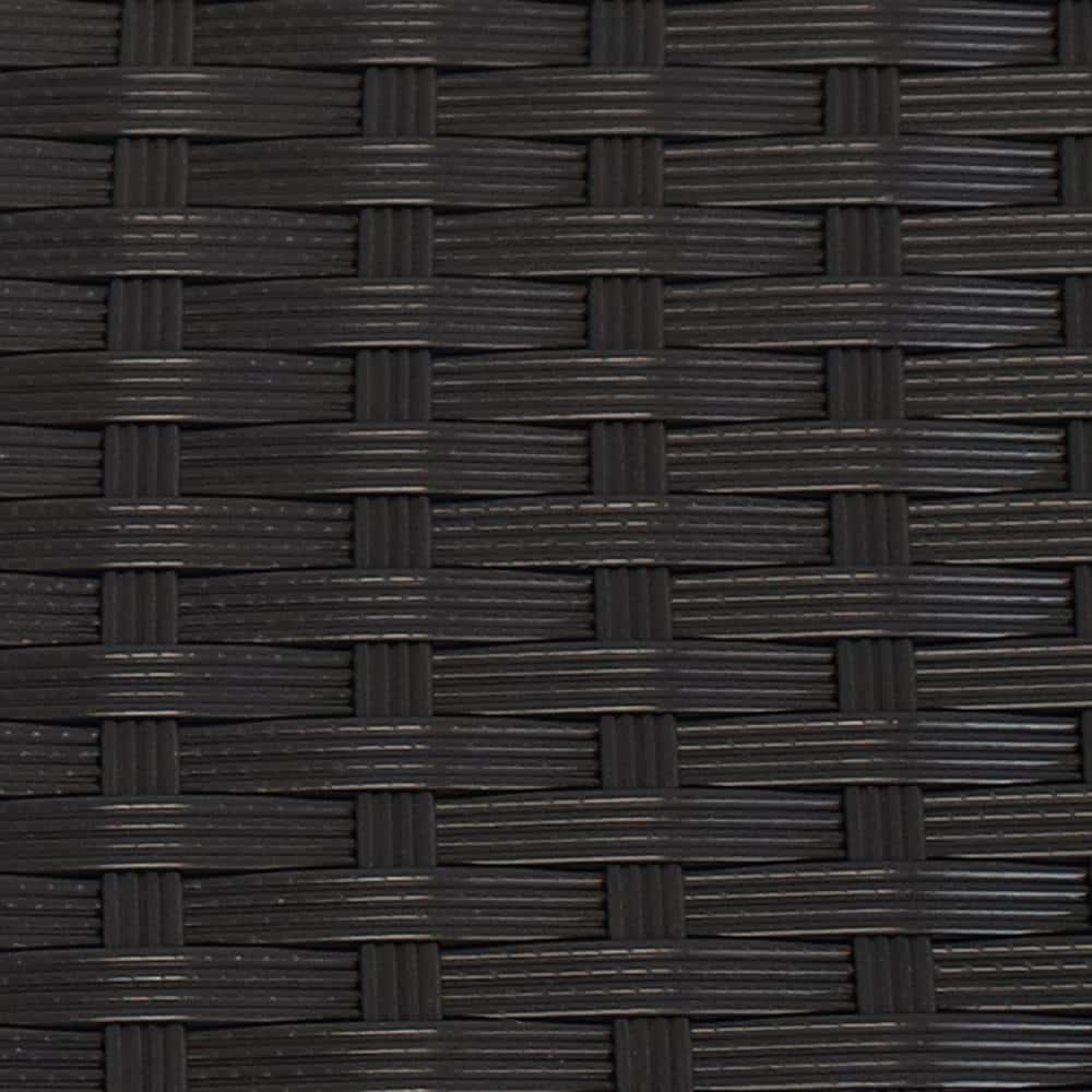 Black Resin Wicker 75-Gallon Deck Storage Box with Acacia Handles
