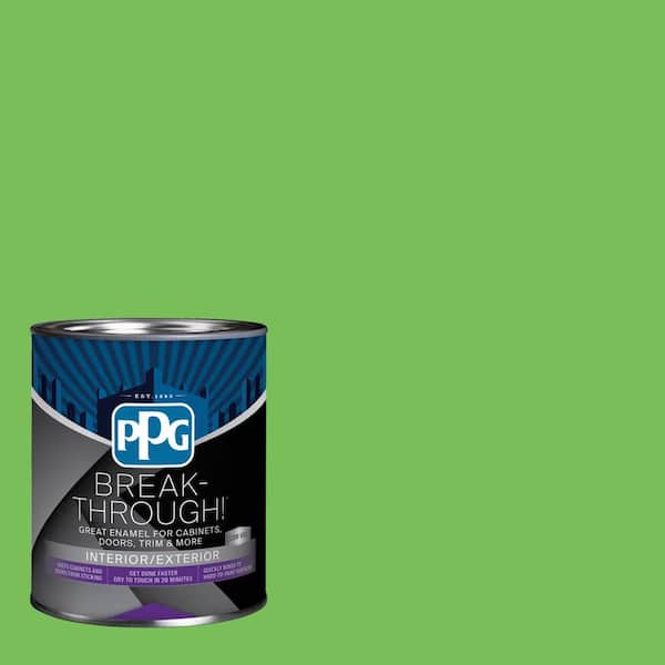 Break-Through! 1 qt. PPG1224-7 Green Pear Semi-Gloss Door, Trim & Cabinet Paint