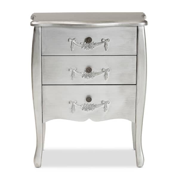 Baxton Studio Eliya Silver Storage Cabinet