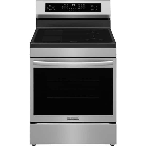 Gallery 30 in. 4 Burner Elements Free-Standing  Induction Range in Stainless Steel with Air Fry