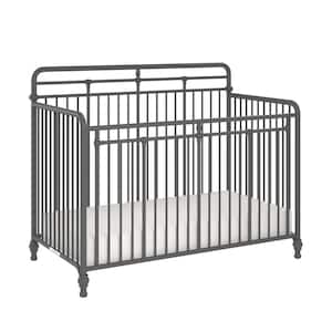 Monarch Hill Hawken Gray Metal 3-in-1 Convertible Crib