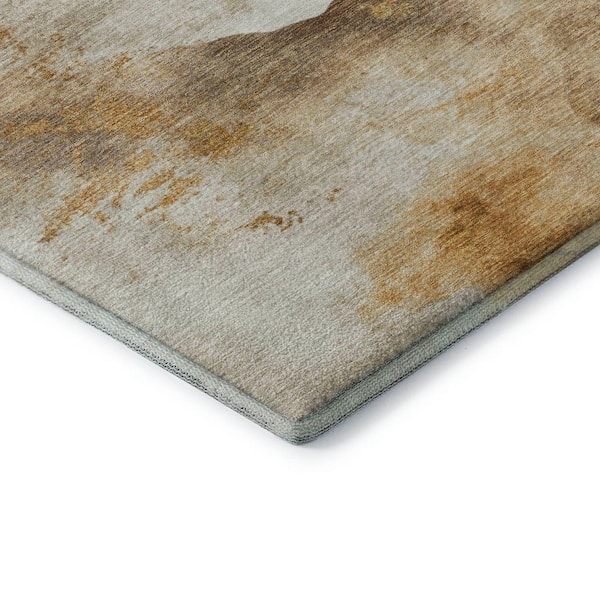 Mayfield Premium Machine Washable Abstract AMF1796 Beige 3 ft. x 4 ft. Area Rug