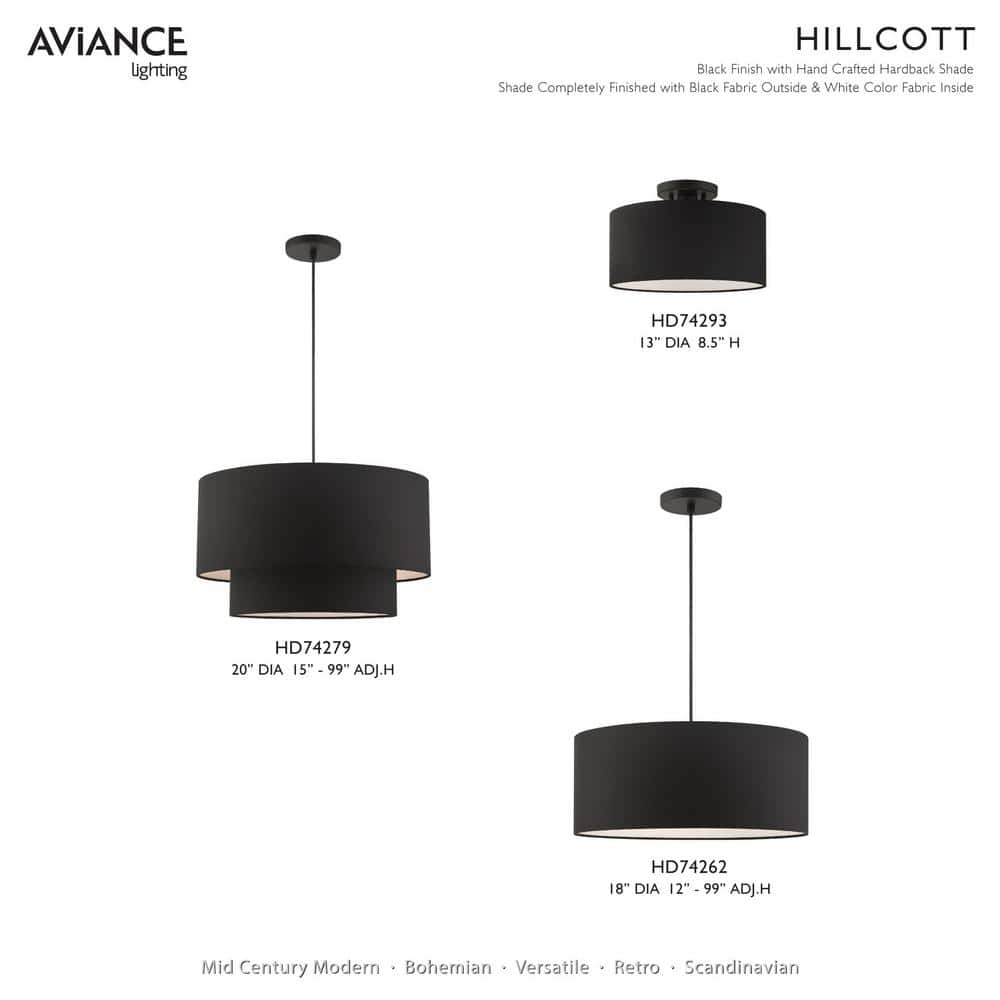 Bainbridge 20" Black LED Indoor/Outdoor Drum Chandelier