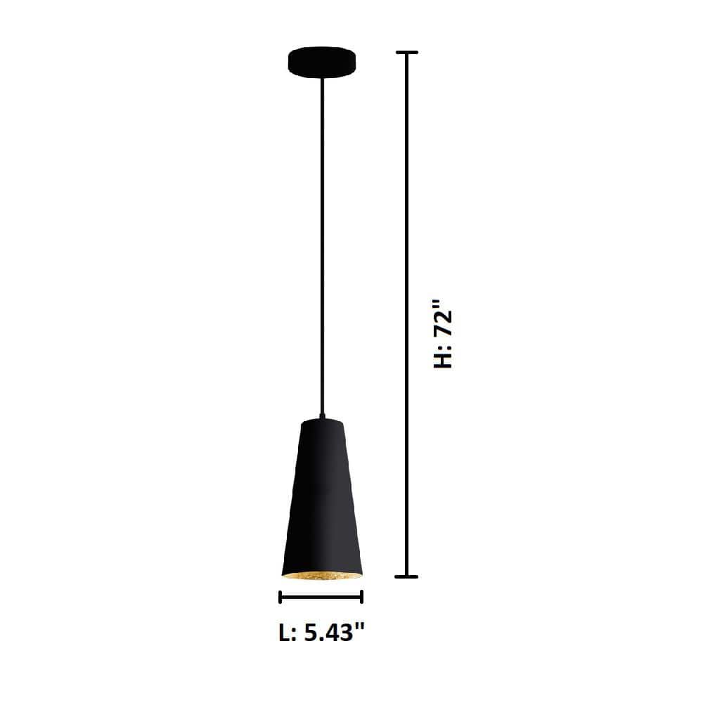 Pratella 1 Brushed Gold Mini Pendant Light with Adjustable Cord