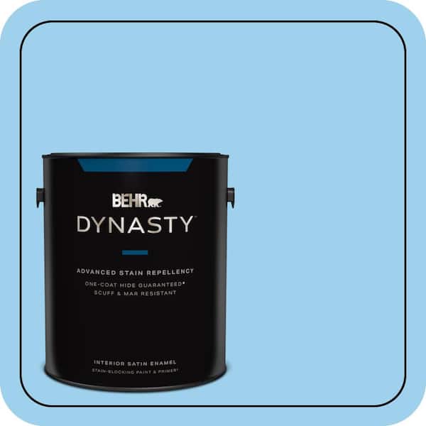 BEHR DYNASTY 1 gal. #P500-3 Spa Blue Satin Enamel Interior Stain-Blocking Paint and Primer