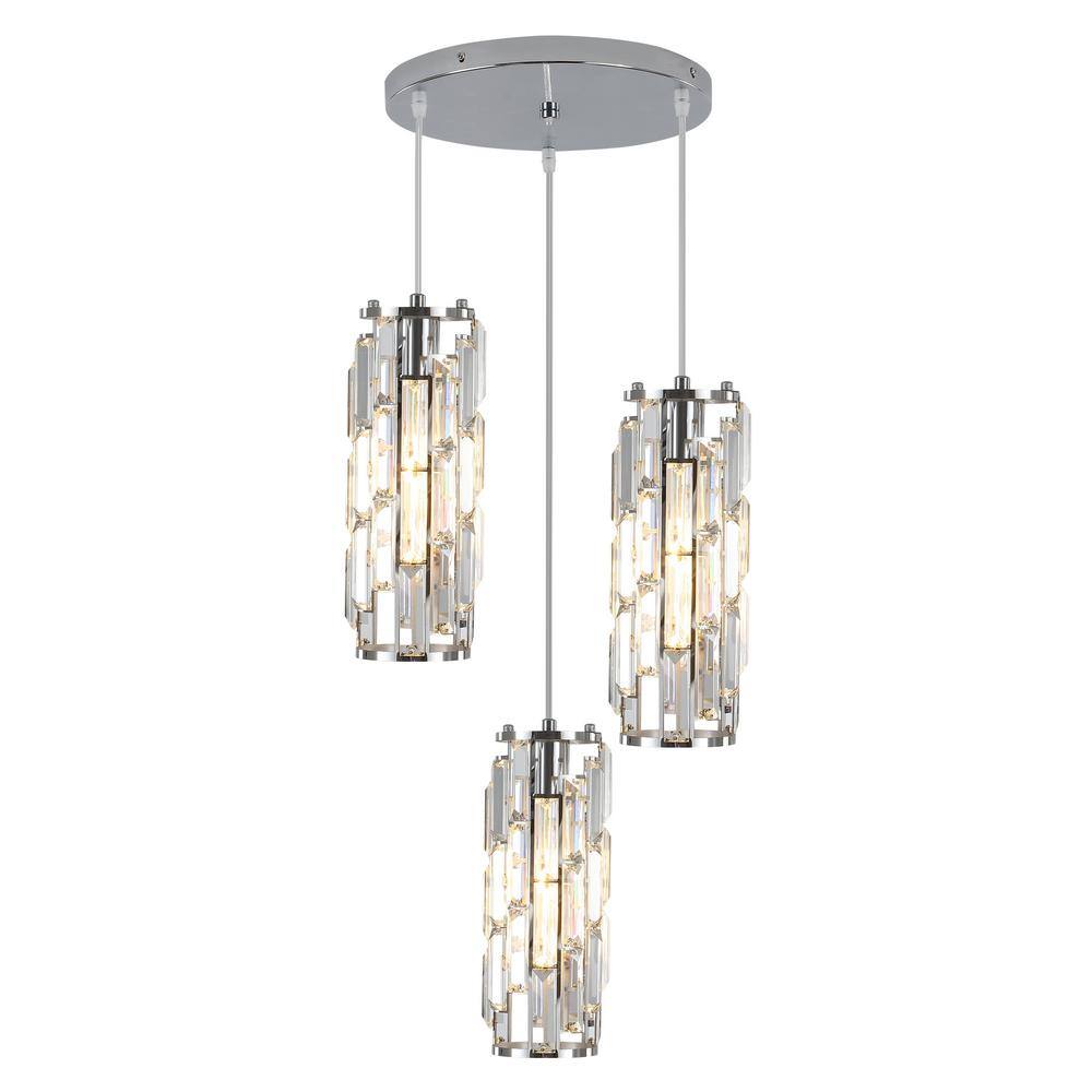 LWYTJO 3-Light Nickel Pendant Light for Bedroom Kitchen Dining Room ...