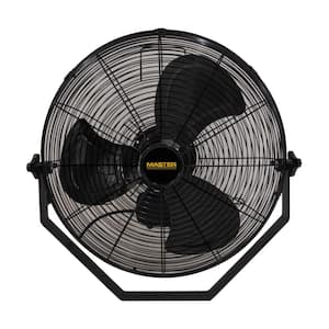 18 in. Indoor Black High Velocity 3-Speed Switch On Wall Mount Fan