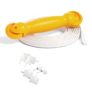Project Kit, 1/2 in. D x 1/2 in. W x 10 ft. L, White, PVC Flexible Trim, Corner and End caps, and Applicator Tool, 1-pk