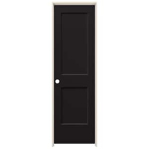 24 in. x 80 in. Monroe Black Painted Right-Hand Smooth Solid Core Molded Composite MDF Single Prehung Interior Door