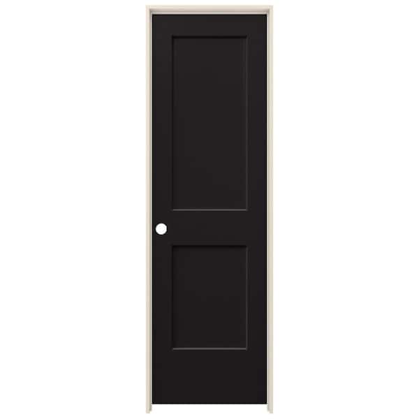 JELD-WEN 24 in. x 80 in. Monroe Black Painted Right-Hand Smooth Solid Core Molded Composite MDF Single Prehung Interior Door