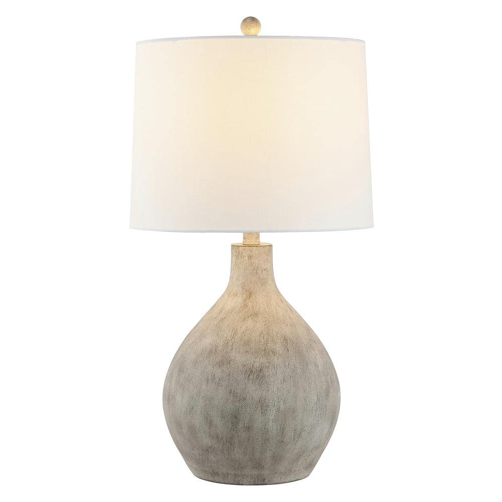 Tolen 26.25" Distressed Grey Ceramic Table Lamp with White Shade