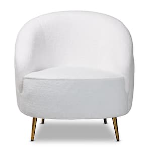 Urian White and Gold Accent Chair