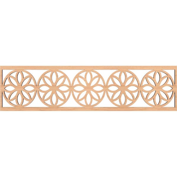 Ekena Millwork Blume Fretwork 0.375 in. D x 47 in. W x 12 in. L Hickory Wood Panel Moulding