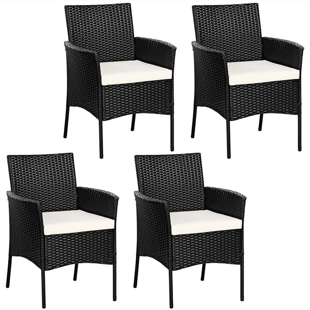 Reviews for Gymax Cushioned Wicker Outdoor Arm Patio Dining Chair Sofa