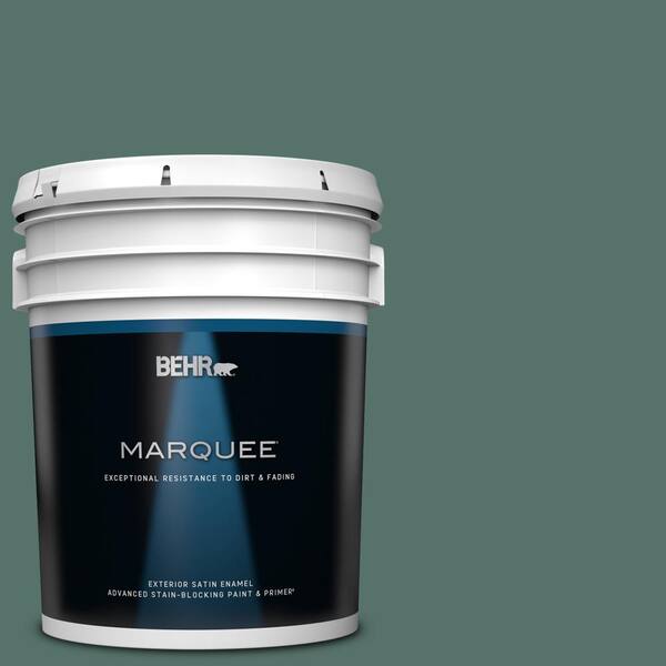 BEHR MARQUEE 5 gal. #480F-6 Shaded Spruce Satin Enamel Exterior Paint & Primer