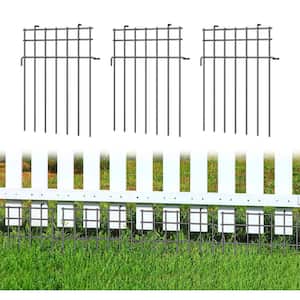 17 in. H x 10 ft. L Metal Steel Animal Barrier Fence, Garden Fence, Rustproof Garden Fence, 10-Pieces
