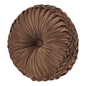 Seymour Copper Polyester Tufted Round Decorative Throw Pillow 15 in. x 15 in.