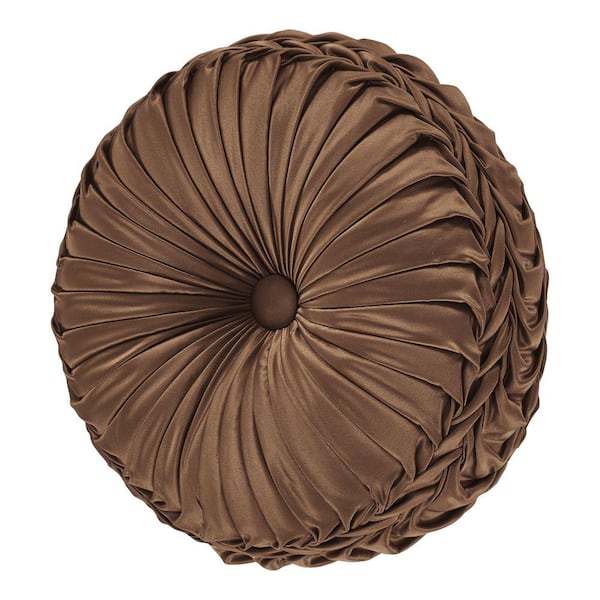 Unbranded Seymour Copper Polyester Tufted Round Decorative Throw Pillow 15 in. x 15 in.