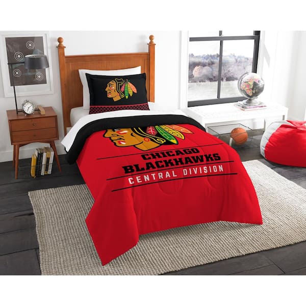 THE NORTHWEST GROUP Blackhawks Draft 2-Piece Multi-Color Polyester Twin Comforter Set