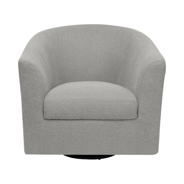 HOMESTOCK Stone Gray 360° Swivel Barrel Chairs Arm Chair