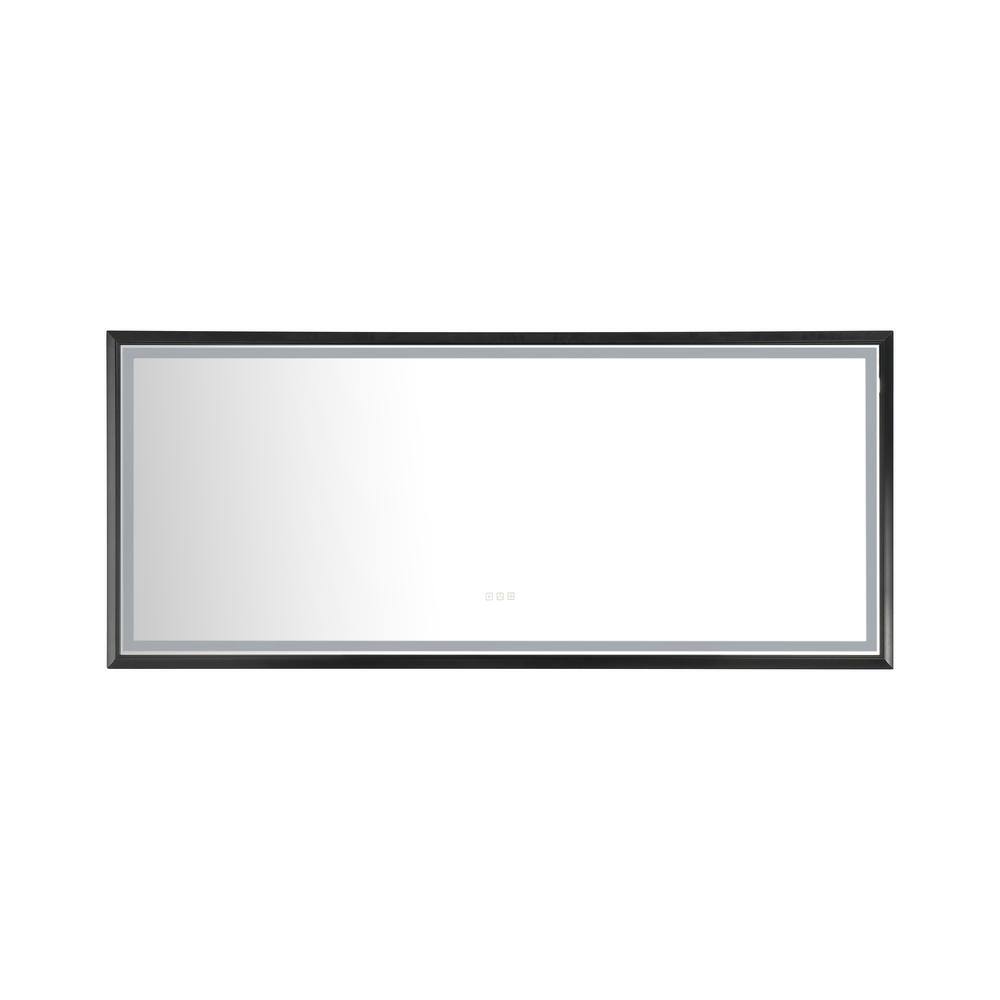 88 in. W x 38 in. H Rectangular Framed LED Mirror Anti-Fog Dimmable Wall Mo