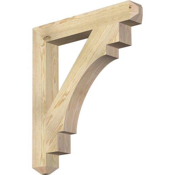 Ekena Millwork 4 in. x 32 in. x 28 in. Douglas Fir Merced Craftsman Rough Sawn Bracket