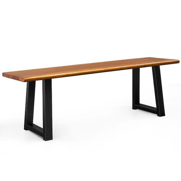 Karl home Patio Outdoor Poplar Backless Wooden Bench Ottoman