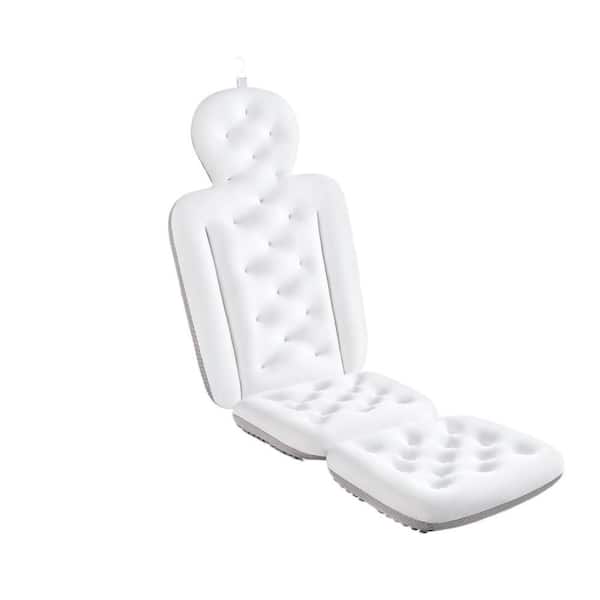 Full Body Bath Pillow for Bathtub, Thick White Tub Cushion, Luxury Headrest Neck Back Support Bath Pillow