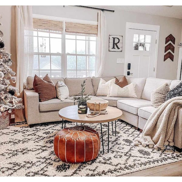 Godalming 4 ft. X 6 ft. Charcoal/Peach Area Rug