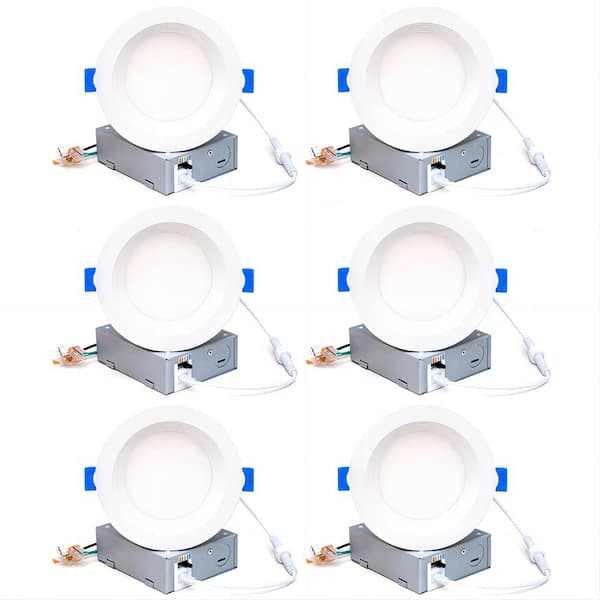 Unbranded 4 in.  Selectable Color Temperature LED Canless Recessed Lighting Kit (6-Pack)