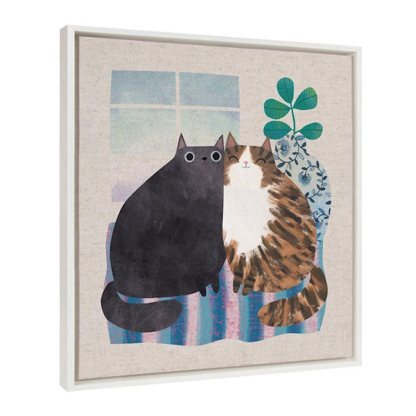 Sylvie Friends 1 by Planet Cat Framed Art Print 22 in. x 22 in.
