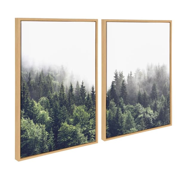 Kate and Laurel Sylvie Lush Green Forest on a Foggy Day by the Creative Bunch Studio 2-Piece Framed Art Print 23 in. x 33 in.