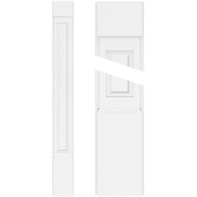2 in. x 7 in. x 60 in. Raised Panel PVC Pilaster Moulding with Standard Capital and Base (Pair)