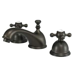 Vintage 8 in. Widespread 2-Handle Bathroom Faucets with Brass Pop-Up in Oil Rubbed Bronze