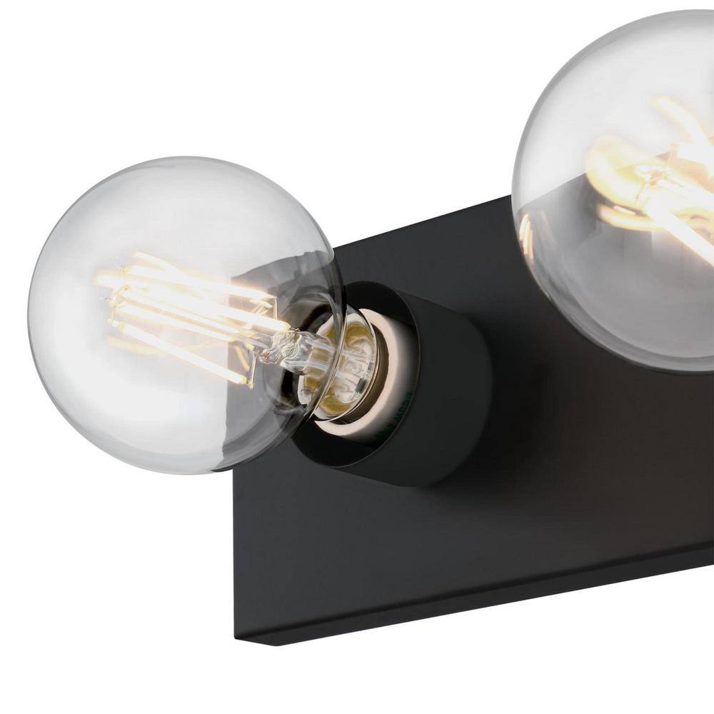 Sleek Matte Black 18" Direct Wired Dimmable Vanity Light Fixture