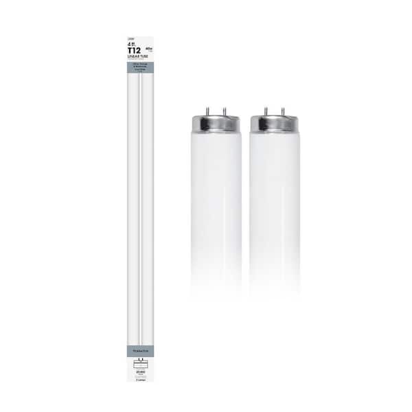 40-Watt 4 ft. T12 G13 Linear Fluorescent Tube Light Bulb, Cool White 4100K (2-Pack)