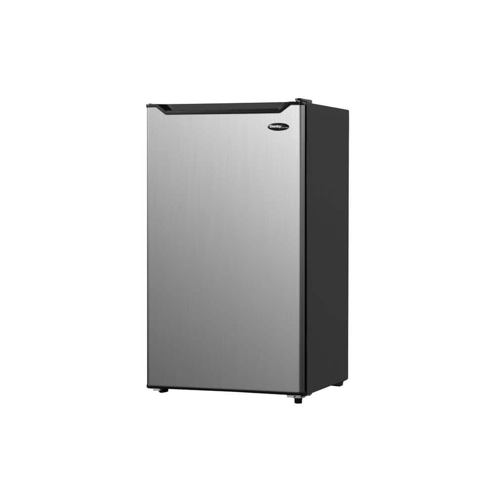 Danby 19.31 in. 4.4 cu.ft. Mini Refrigerator in Stainless Look with Freezer, Silver
