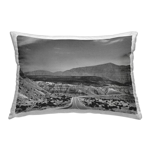 Stupell Industries Desert Highway Landscape Grey Rectangular Outdoor Throw Pillow
