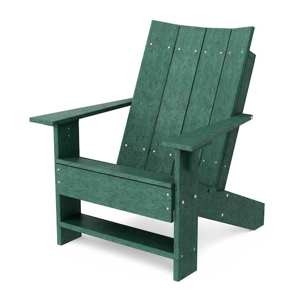 Wildridge Contemporary Turf Green Plastic Outdoor Adirondack Chair