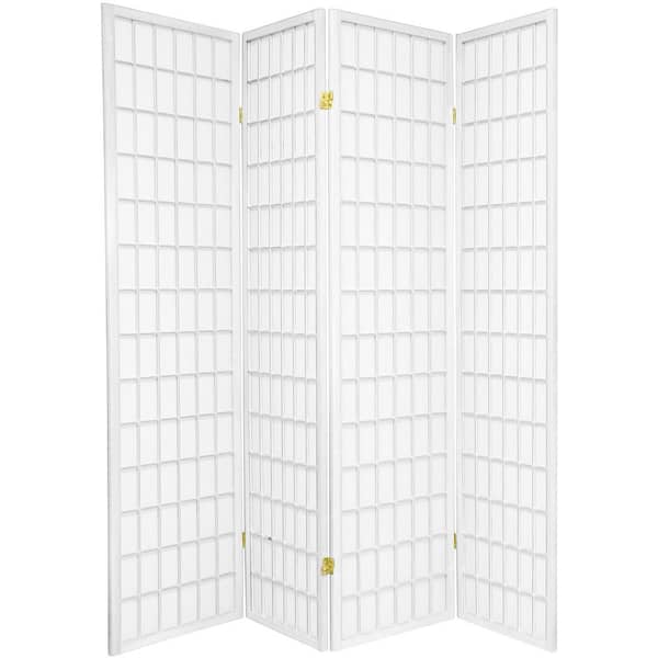 RED LANTERN 6 ft. White 4-Panel Room Divider