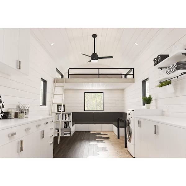 Hunter - Gilmour 44 in. Indoor/Outdoor Matte Black Ceiling Fan with Light Kit and Remote Included