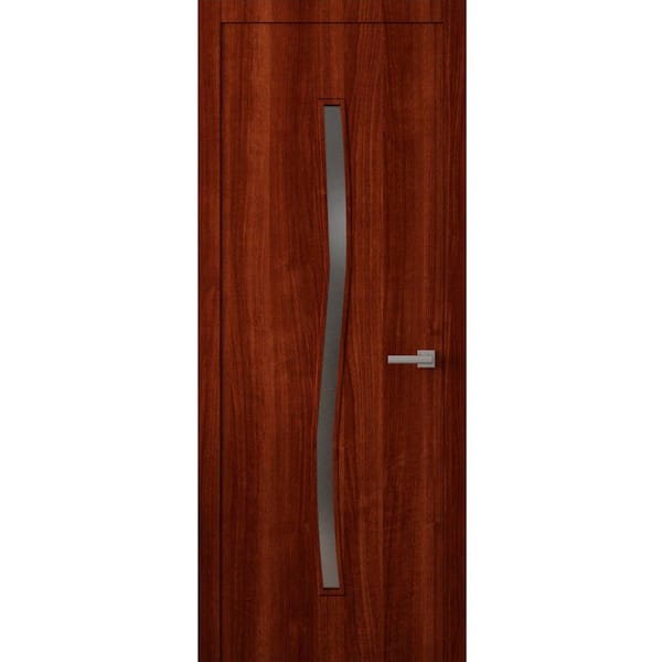 3012 42 in. x 80 in. Sold Core Walnut Franko Color Wood Interior Door Kit with Quick Assemble Jamb