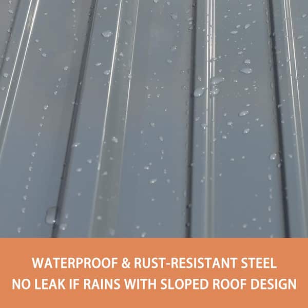 VEIKOUS 4 ft. W x 6 ft. D Metal Outdoor Storage Shed 24 sq. ft., Gray PG0301-23