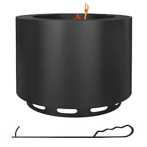 Smokeless Fire Pit Black 14.25 in. Portable Wood Burning Firepit with Poker