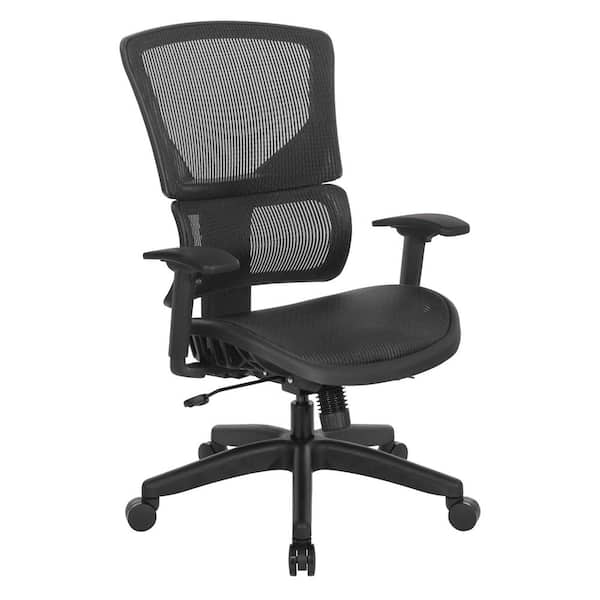 Unbranded 639 Series Mesh Seat and Back Adjustable Height Ergonomic Executive Chair in Black with Adjustable Arms